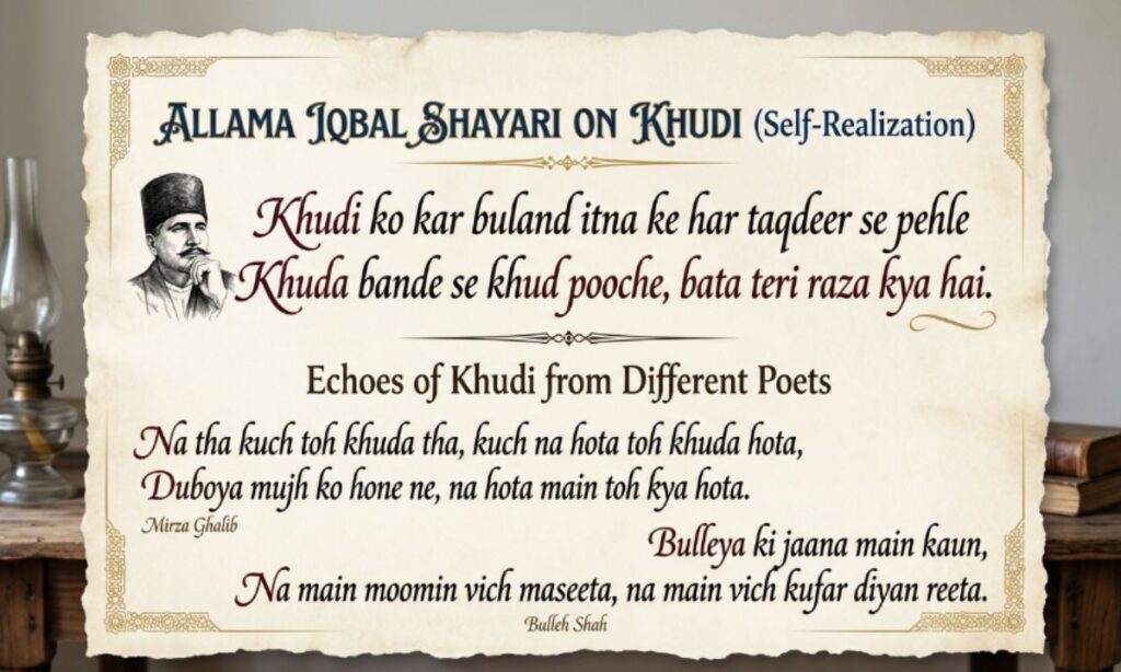 Allama Iqbal Shayari on Khudi