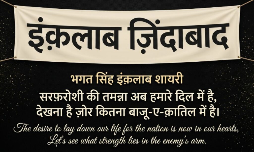 Bhagat Singh Inquilab Shayari in Hindi