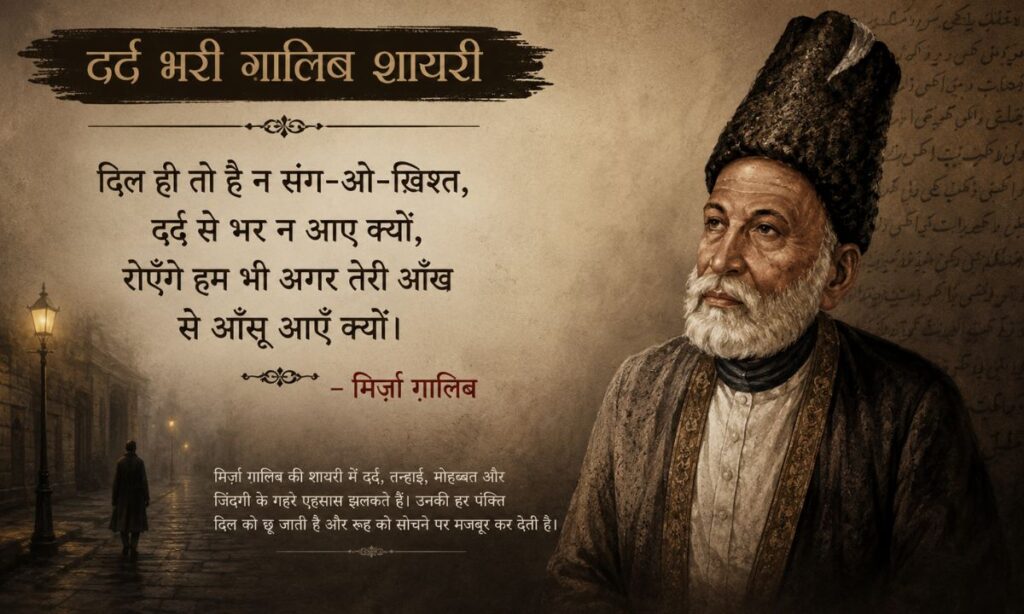 Dard Bhari Ghalib Shayari in Hindi