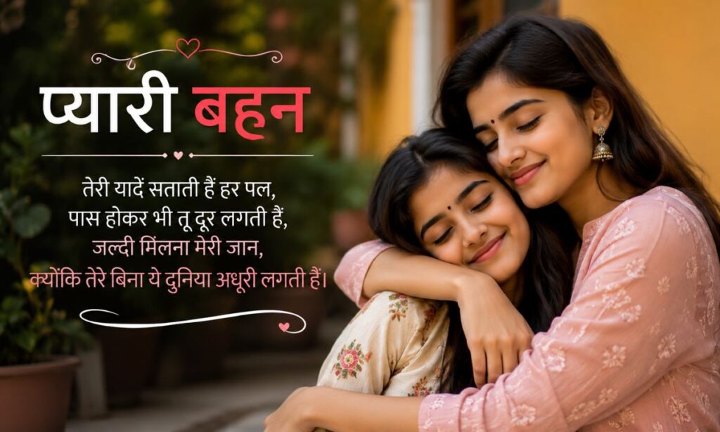 Dear Sister Shayari in Hindi – Missing You