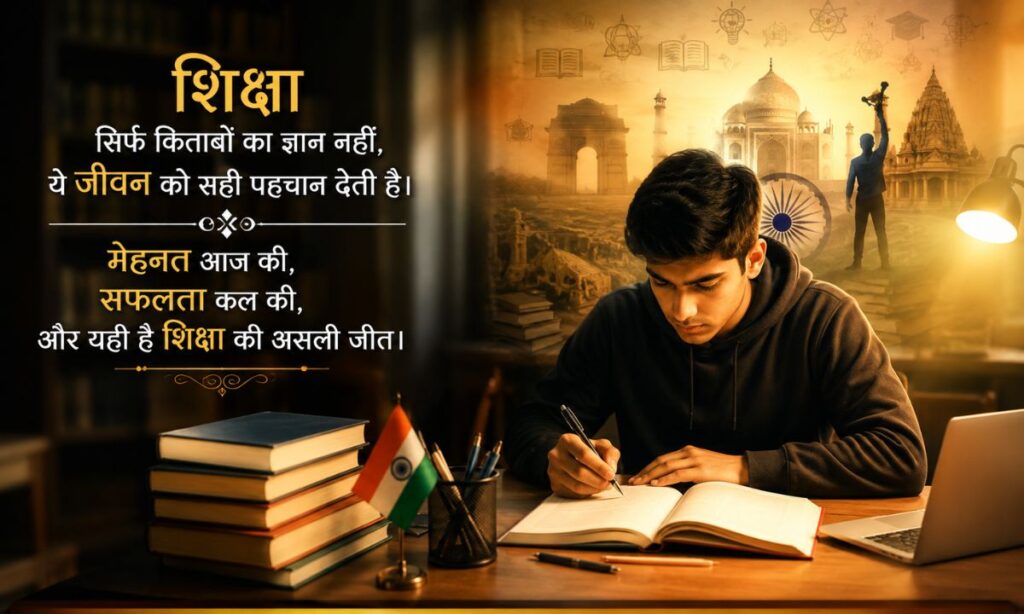 Education shayari image hindi