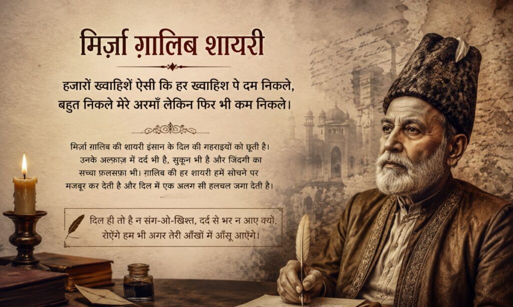 Heart Touching Mirza Ghalib Shayari in Hindi