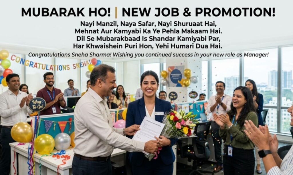 Job and Promotion Congratulations Shayari