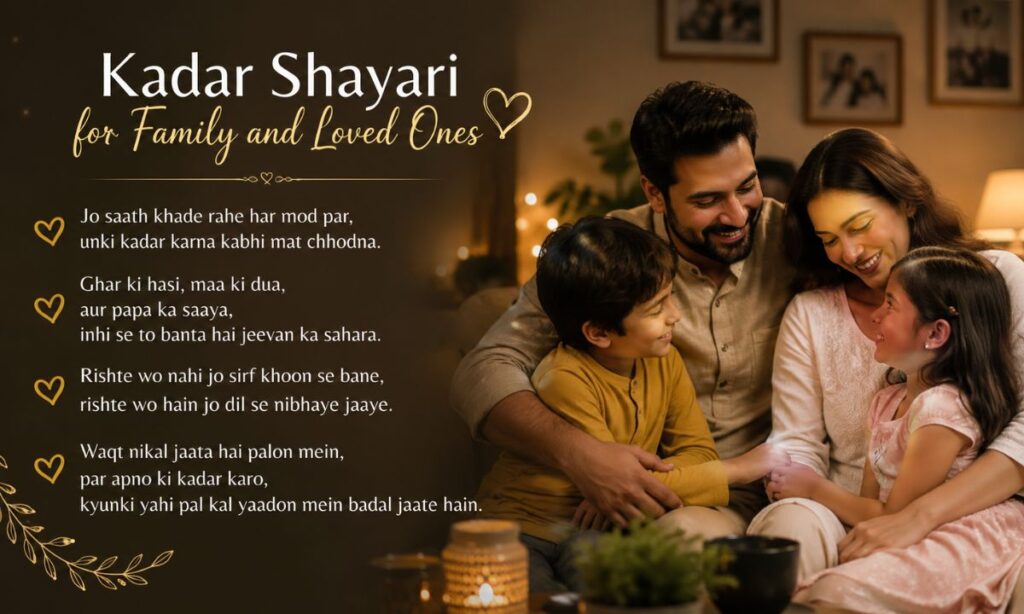 Kadar Shayari for Family and Loved Ones