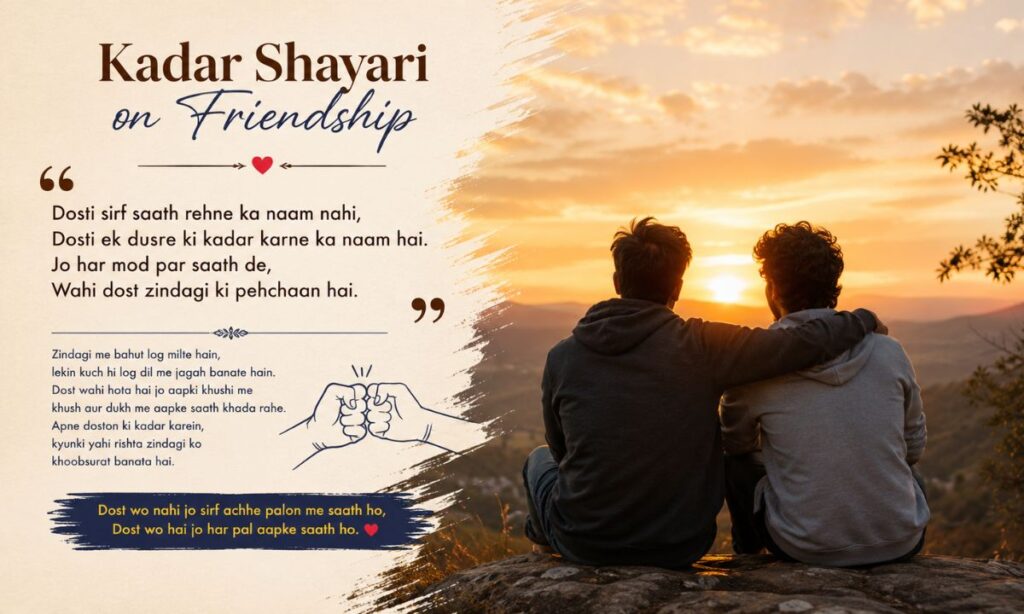 Kadar Shayari on Friendship