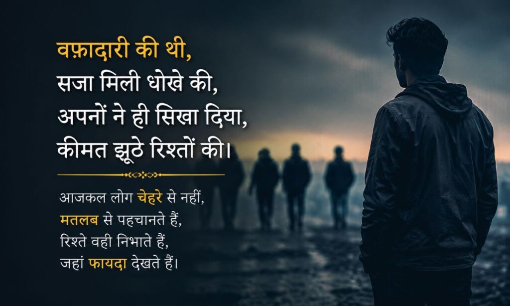 Loyalty Shayari About Betray and Fake People in Hindi