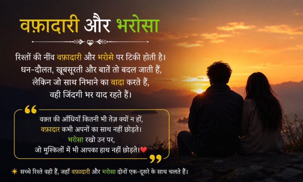 Loyalty Shayari for Trust and Relationships in Hindi