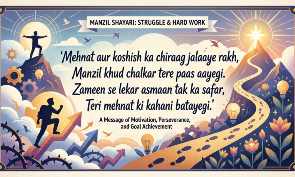 Manzil Shayari for Struggle and Hard Work