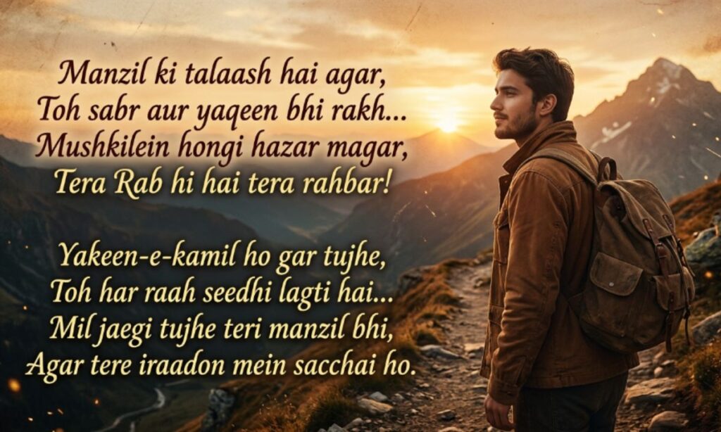 Manzil Shayari on Patience and Faith