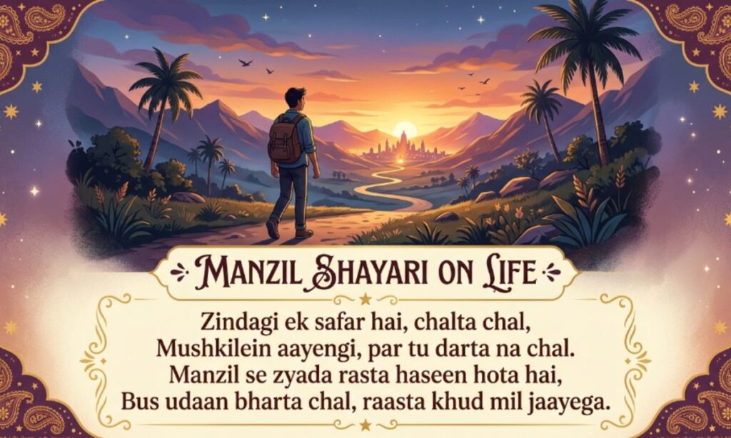 Manzil shayari on life