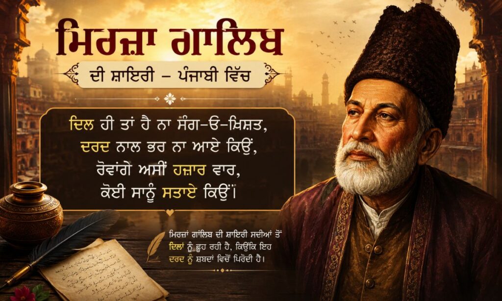 Mirza Ghalib Shayari in Punjabi