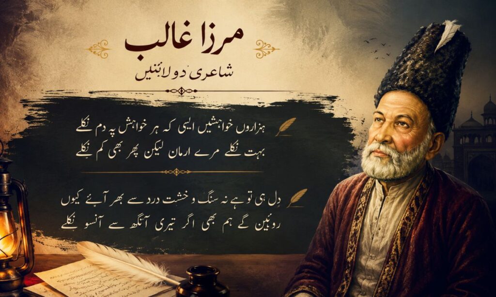 Mirza Ghalib Shayari in Urdu 2 lines
