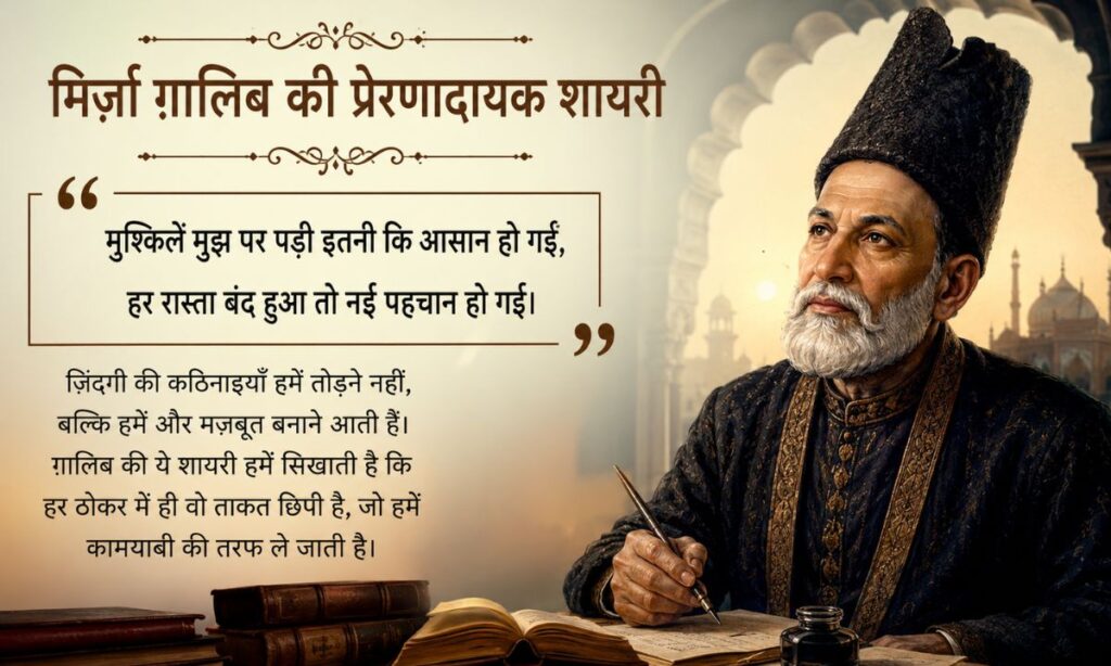 Motivational Mirza Ghalib Shayari in Hindi