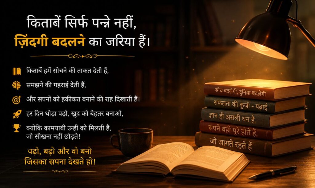 Motivational Shayari on Books in Hindi