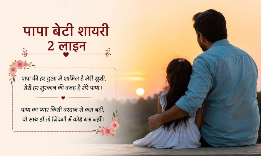 Papa Beti Shayari in Hindi 2 Line