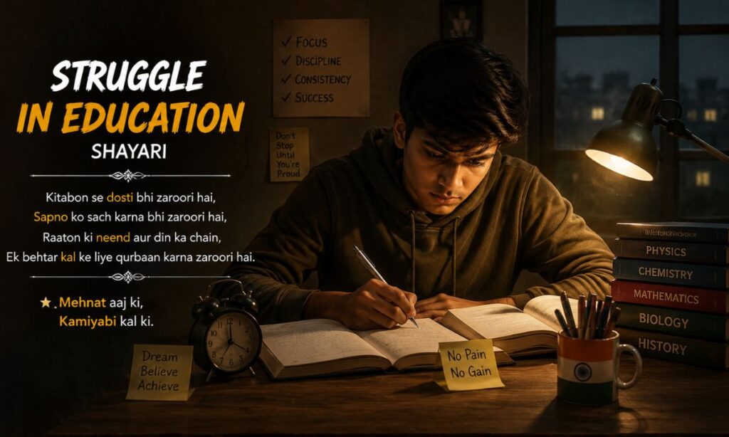 Struggle in Education Shayari