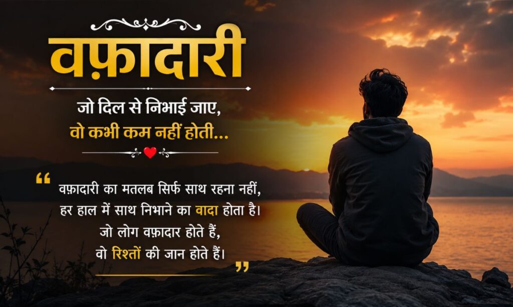 Wafadari shayari in Hindi text