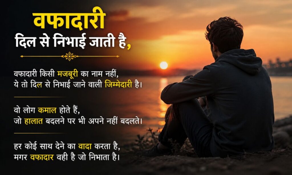 Wafadari shayari in Hindi text