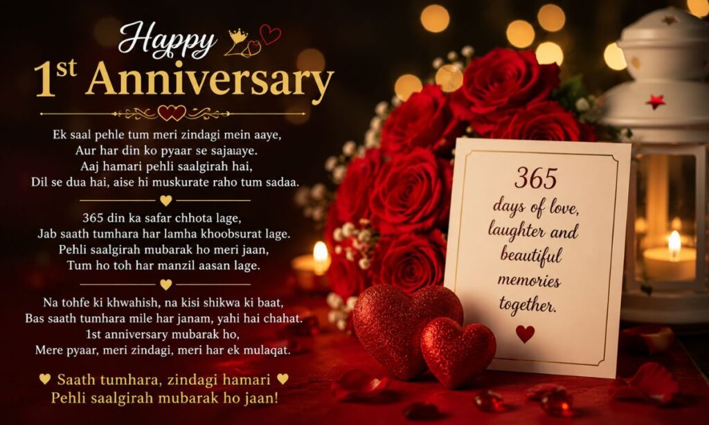 1st anniversary shayari