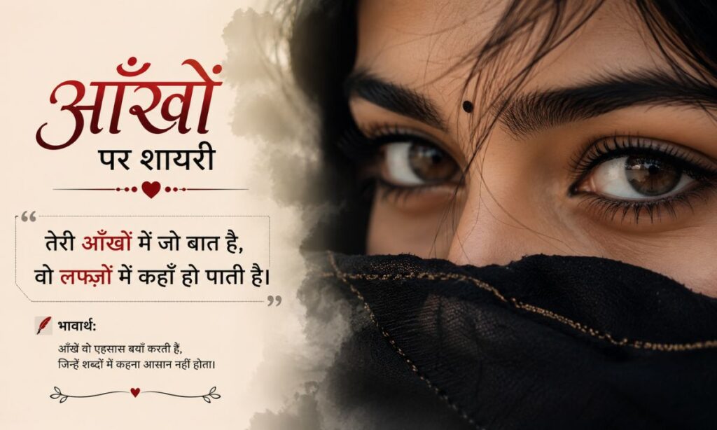 2 Line Shayari on Eyes in Hindi