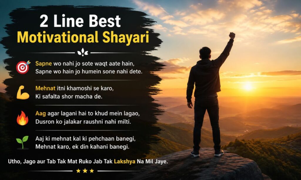 2 line Best Motivational Shayari