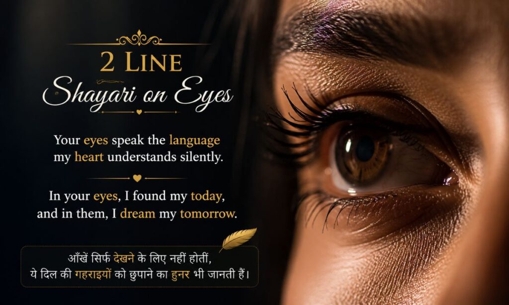 2 line Shayari on eyes in English