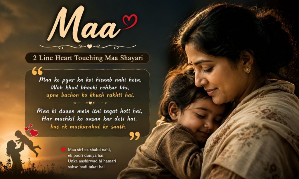 2 line heart touching maa shayari