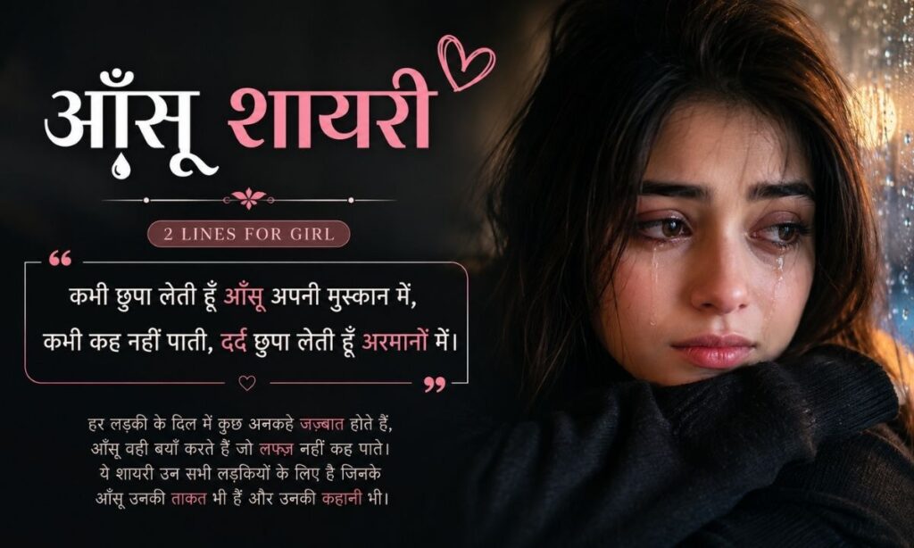 Aansu shayari 2 lines for girl