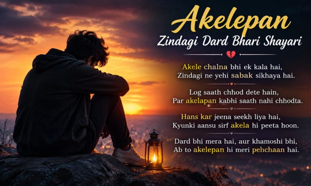 Akelepan zindagi dard bhari shayari