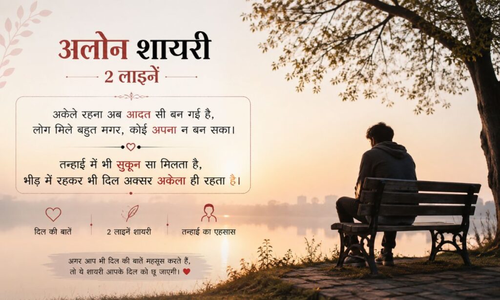 Alone Shayari 2 Lines in Hindi Urdu