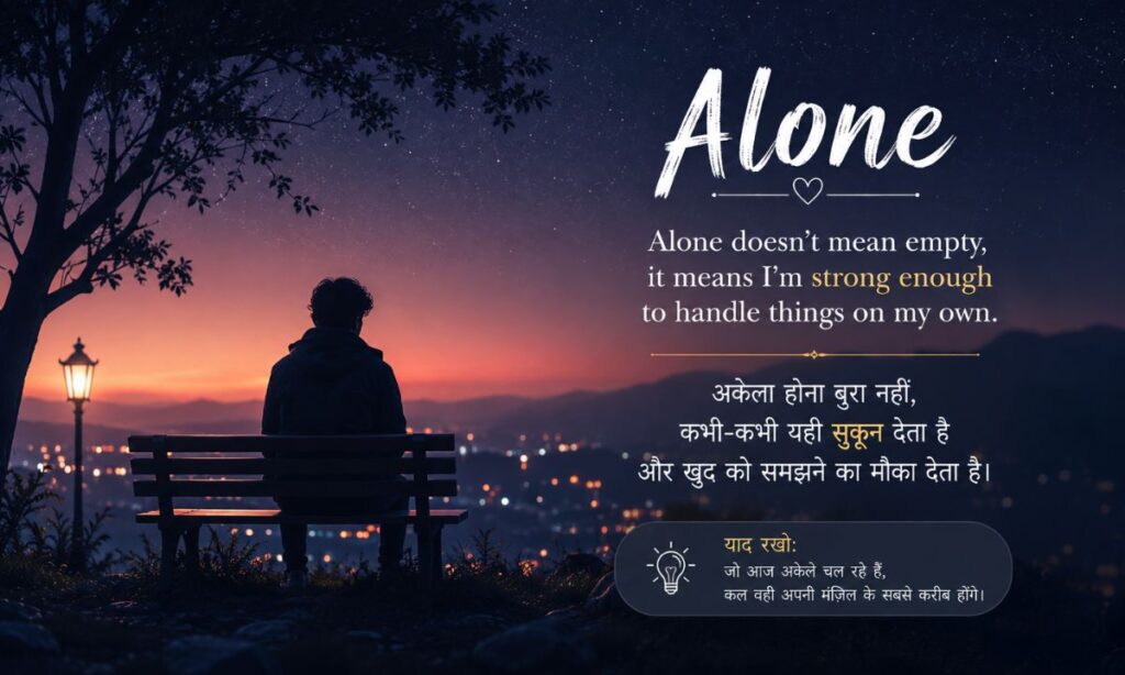Alone Shayari in English Hindi