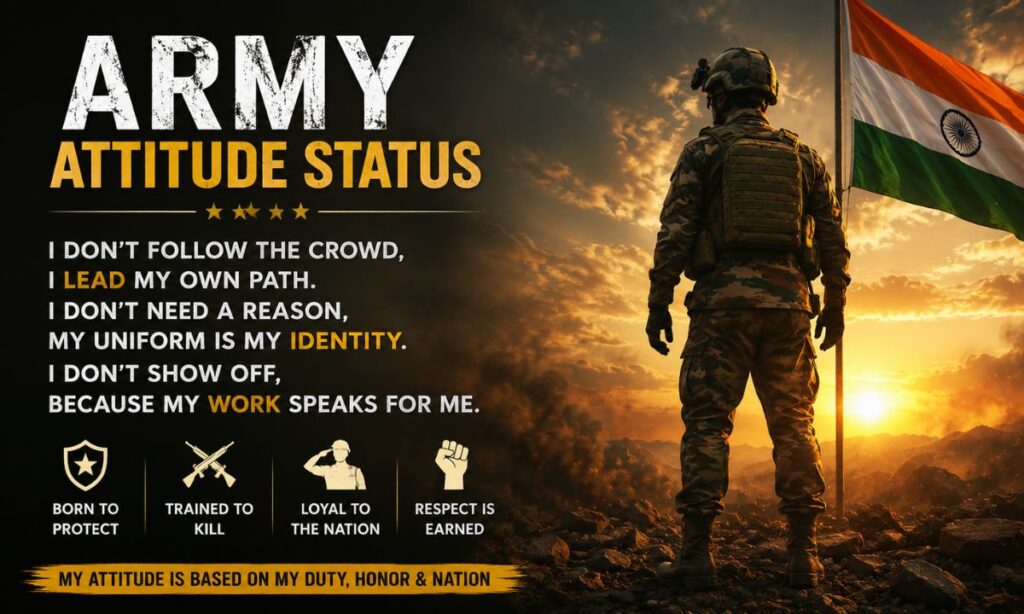 Army attitude status in English