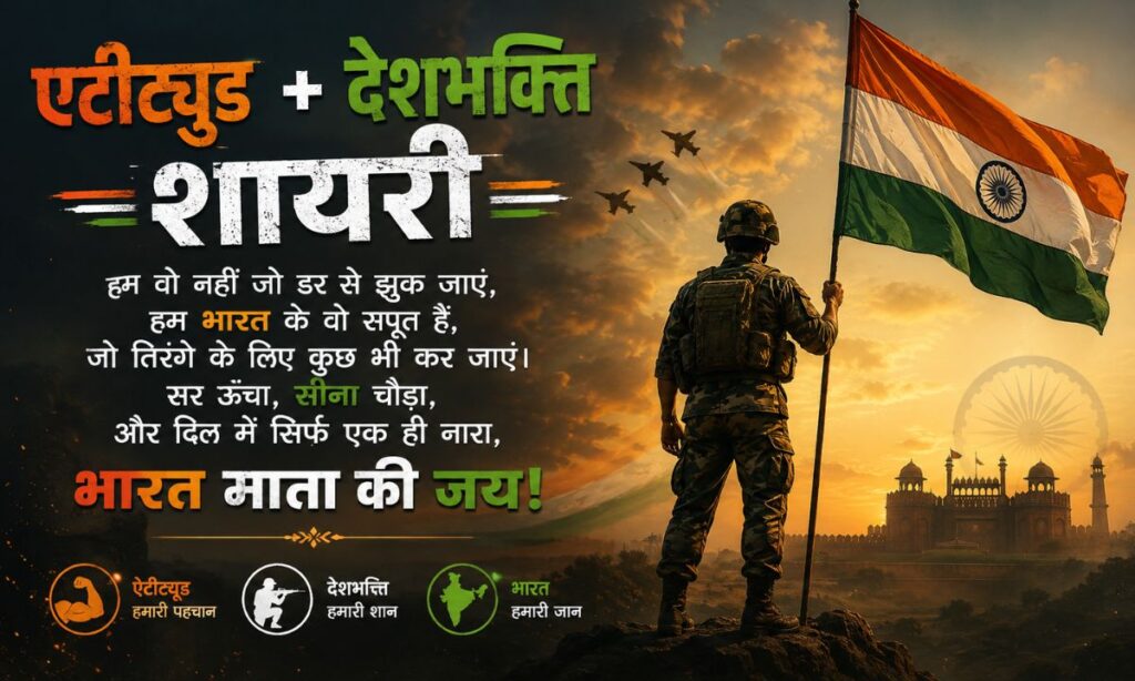 Attitude Desh Bhakti Shayari in Hindi