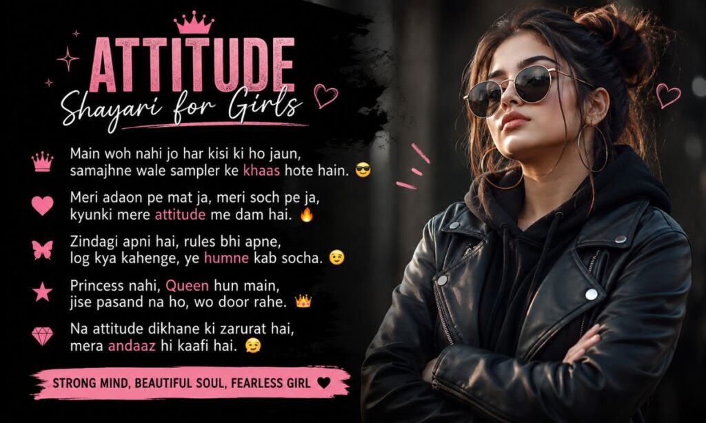 Attitude shayari for girls with emoji