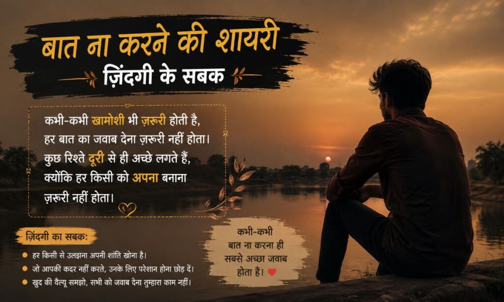 Baat Na Karne Ki Shayari on life in Hindi