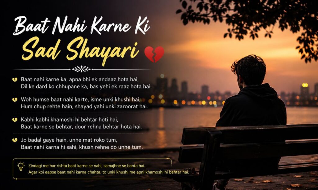 Baat Nahi Karne Ki Sad Shayari