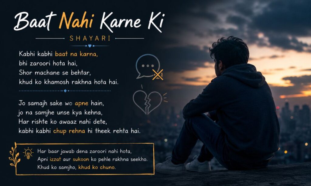 Baat Nahi Karne Ki Shayari
