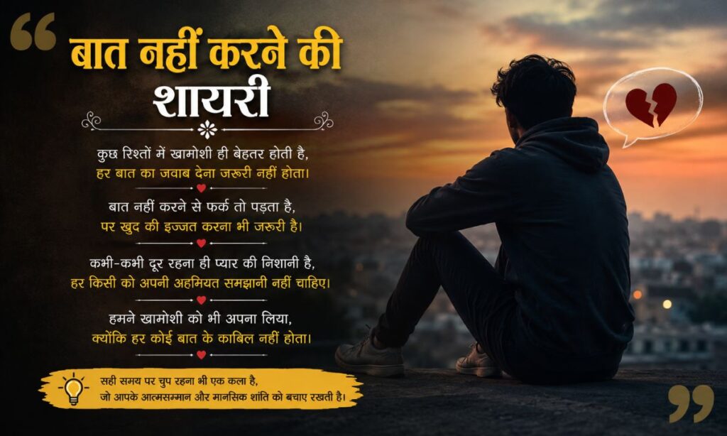 Baat Nahi Karne Ki Shayari In Hindi