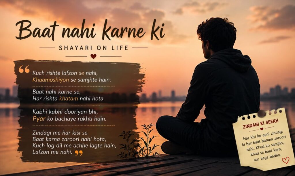 Baat nahi karne ki shayari on life