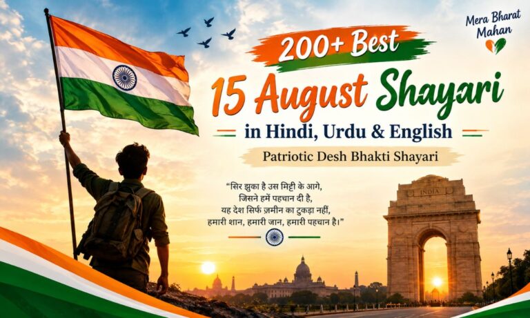 Best 15 August Shayari in Hindi, Urdu & English