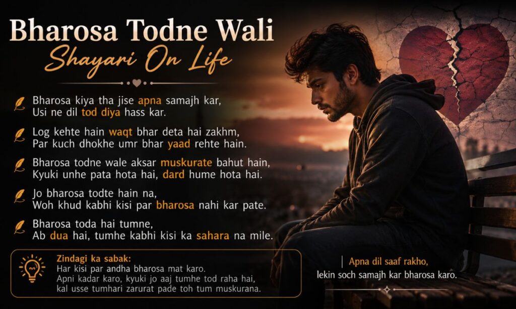 Bharosa Todne Wali Shayari On Life
