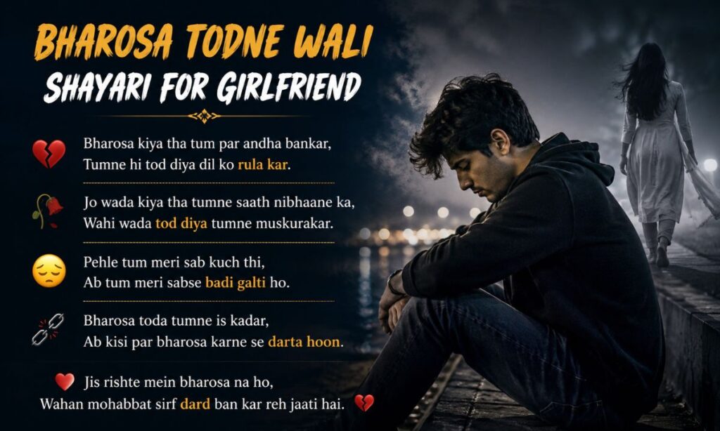Bharosa Todne Wali Shayari for Girlfriend