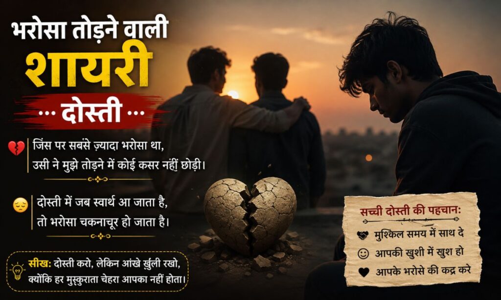 Bharosa Todne Wali Shayari दोस्ती