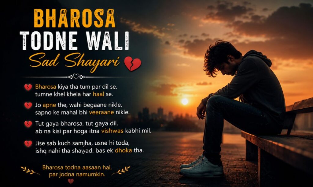 Bharosa todne wali sad shayari