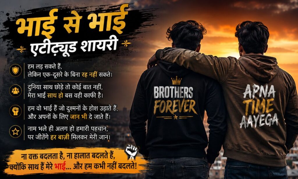Brother to Brother Shayari in Hindi Attitude