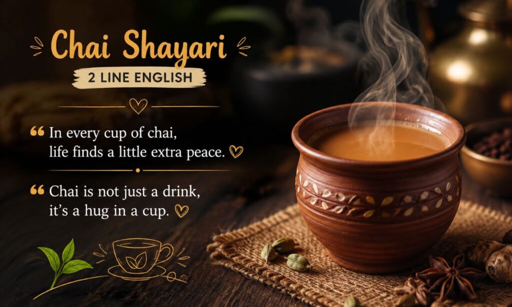 Chai shayari 2 line English