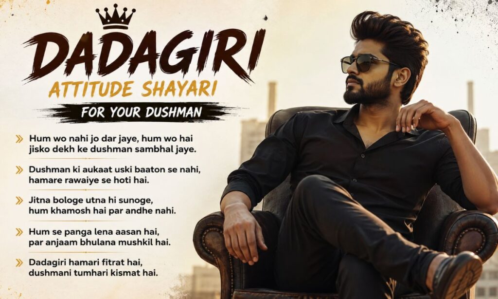 Dadagiri Shayari Attitude for Your Dushman in One Lines