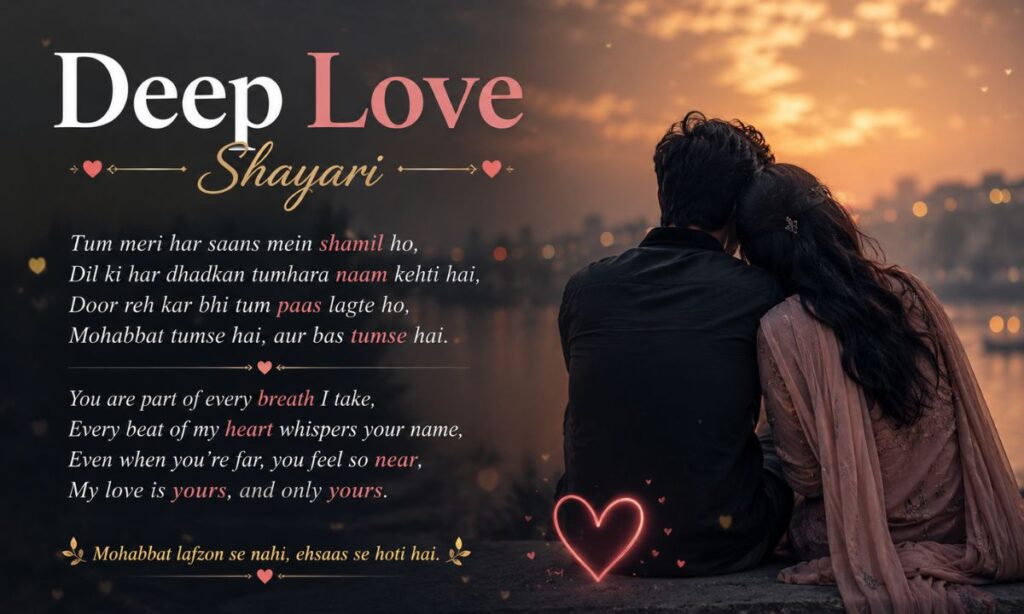 Deep love Shayari in Urdu English