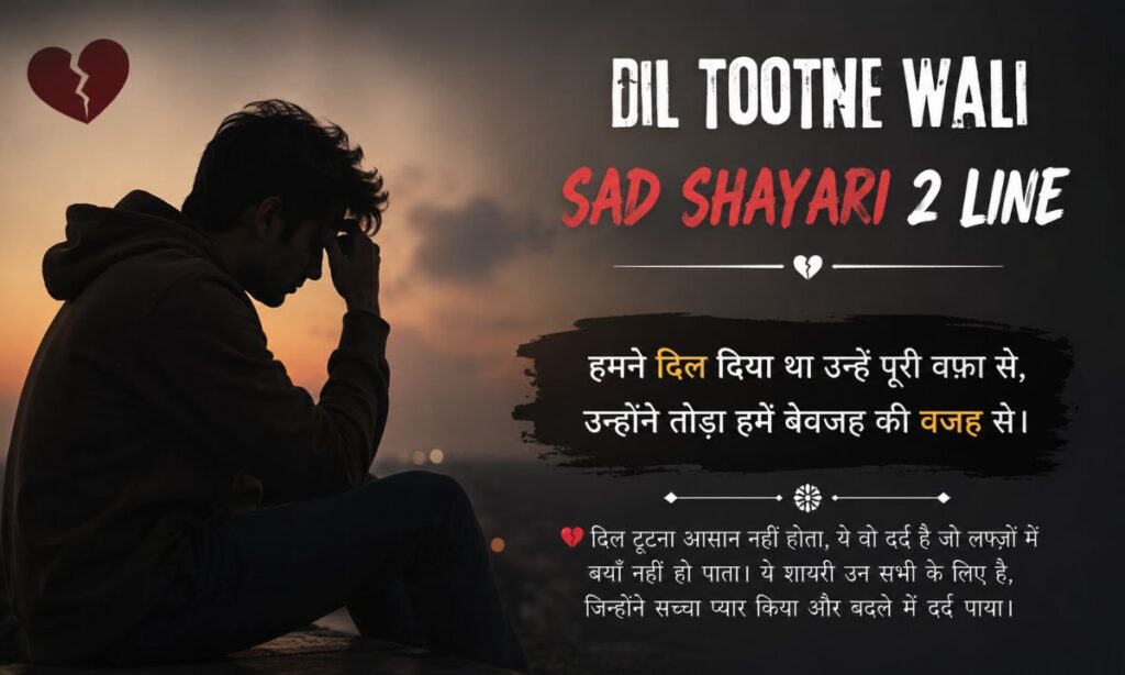 Dil Tootne Wali Sad Shayari 2 Line