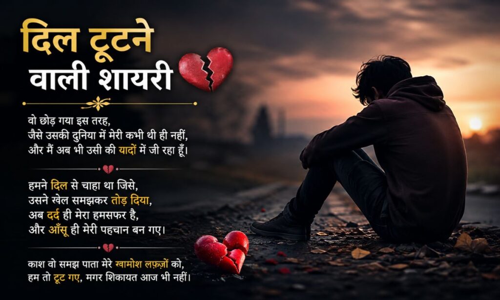 Dil Tutne Wali Shayari in Hindi